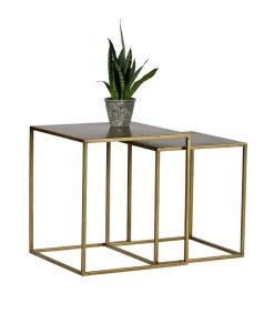 WOOOD Ziva Bijzettafels - Metaal - Antique Brass - Set Van 2 -Meubilair Verkoop 6c1883d32e5c445c8aa42f6876167286