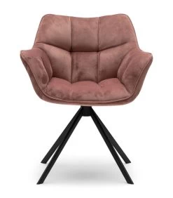 Eetkamerstoel Met Armleuning - Carnaby Dining Armchair - Velvet - Roze
