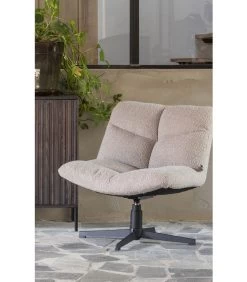 Exclusive Vinny Draaifauteuil - Boucle - Zand - 80x75x75 -Meubilair Verkoop 6dc636870312417b937727c429044a39