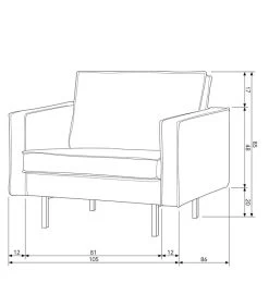 BePureHome Rodeo Fauteuil - Velvet - Chestnut - 85x105x86 -Meubilair Verkoop 6eabab5838824106af82135efa02ba55