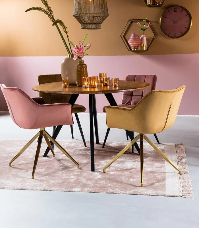 Eettafel Mimoso - Hout/Zwart - Ø140cm 5 Eettafel Mimoso - Hout/Zwart - Ø140cm - Afbeelding 3