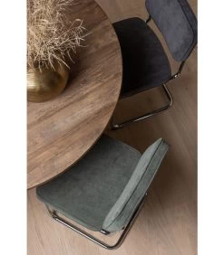 Corduroy Buisframe Stoel - Ribstof - Antraciet - Set Van 2 -Meubilair Verkoop 713440256d354ceb862f4b734d39549a