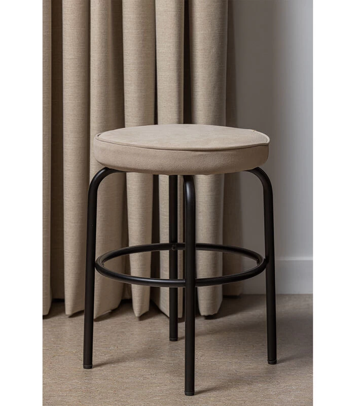 Exclusive Tris Kruk - Leer - Zwart/ Zand - 45x38x38 4 Exclusive Tris Kruk - Leer - Zwart/ Zand - 45x38x38 - Afbeelding 2