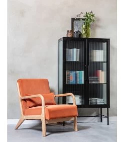 WOOOD Zion Vitrinekast Met Ribglas - Metaal - Zwart - 150x85x38 -Meubilair Verkoop 72ffa1be48924205b4614ab9b981fc53