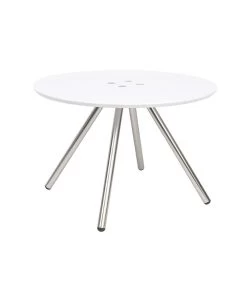 Leitmotiv Salontafel Sliced - Wit, Satijn Finish Poten - 60x40cm