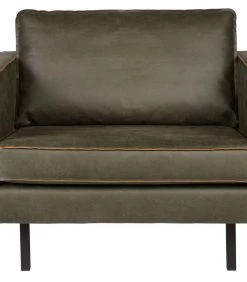 BePureHome Rodeo Fauteuil - Recycle Leer - Army - 85x105x86