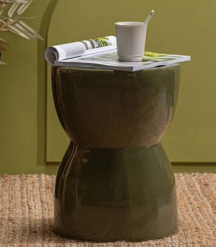 Lola Bijzettafel - Keramiek - Groen - 43x33x33 4 Lola Bijzettafel - Keramiek - Groen - 43x33x33 - Afbeelding 2