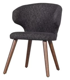 VTwonen Cape Eetkamerstoel - Stof - Zwart - Set Van 2