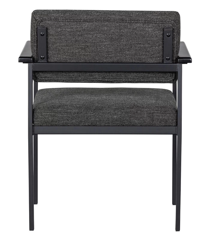 WOOOD Eetkamerstoel Gust - Polyester - Donkergrijs - Set Van 2 6 WOOOD Eetkamerstoel Gust - Polyester - Donkergrijs - Set Van 2 - Afbeelding 4