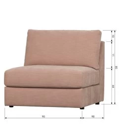 VTwonen Family 1-Zits Element Zonder Arm - Roze - 85x90x98 -Meubilair Verkoop 785c9c48569e4aa9ab5741bec77e8c0c
