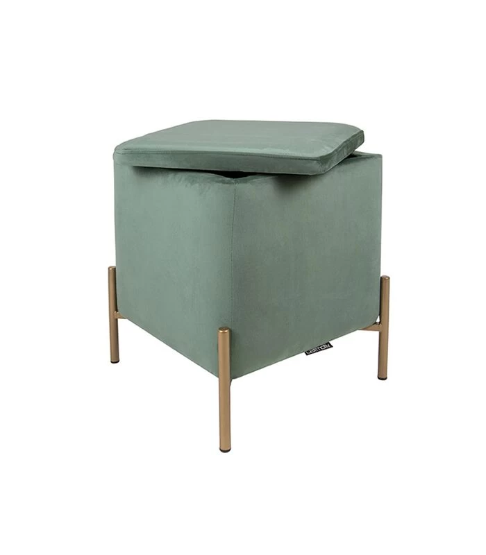 Leitmotiv Poef Snog - Jade Groen/Goud - 45x45x47cm 3 Leitmotiv Poef Snog - Jade Groen/Goud - 45x45x47cm