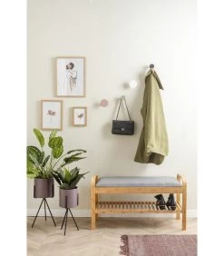 Leitmotiv Bank Arch - Bamboe Met Grijze Stof - 90x33x50cm -Meubilair Verkoop 7ce7b9a87f69404ba09bfb8f0f19095e