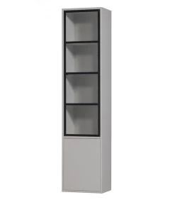 VTwonen 2-Deurs Vitrinekast Basic - Grenen - Mist - 230x53x40