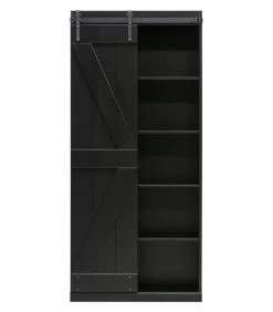 Exclusive Harris Schuifdeurkast - Grenen - Zwart - 221x100x39