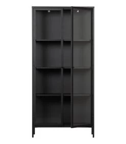 VTwonen Precious Vitrinekast - Metaal - Zwart - 190x90x43 -Meubilair Verkoop 7ed66c38e2c64c1ca71bcf0150eec424