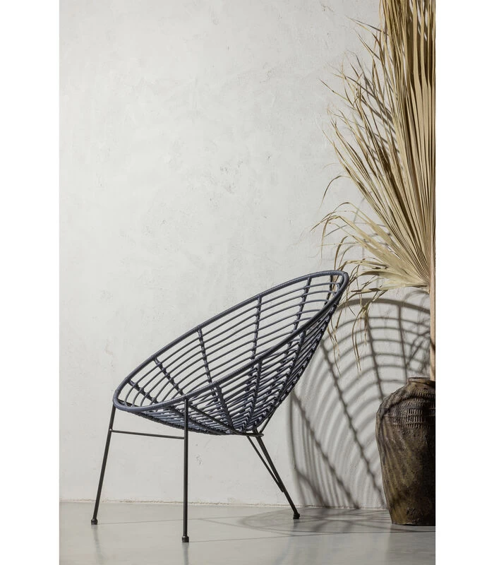 WOOOD Loungestoel Buiten Jane - PE/Metaal - Inkt - 88x72x81 4 WOOOD Loungestoel Buiten Jane - PE/Metaal - Inkt - 88x72x81 - Afbeelding 2