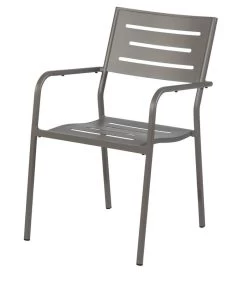 Tuinstoel Met Armleuning - Aluminium - Taupe - 85x56x53