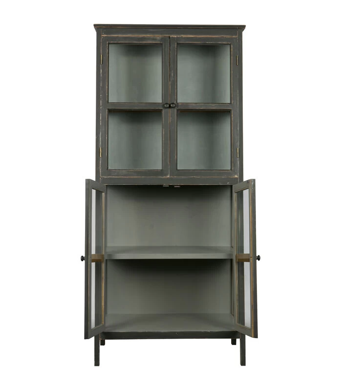 BePureHome Herritage Schuine Kast - Hout/Glas - Zwart - 173x79x45 6 BePureHome Herritage Schuine Kast - Hout/Glas - Zwart - 173x79x45 - Afbeelding 4