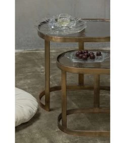 BePureHome Clean Bijzettafels - Metaal/Glas - Brass - Set Van 2 -Meubilair Verkoop 8be365ba8c894a9ba97d1fd08773ea85