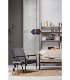 WOOOD Sally Fauteuil - Ribstof - Antraciet - 87x65x82 -Meubilair Verkoop 8ddb58c39445422f96f80ff156fd52df