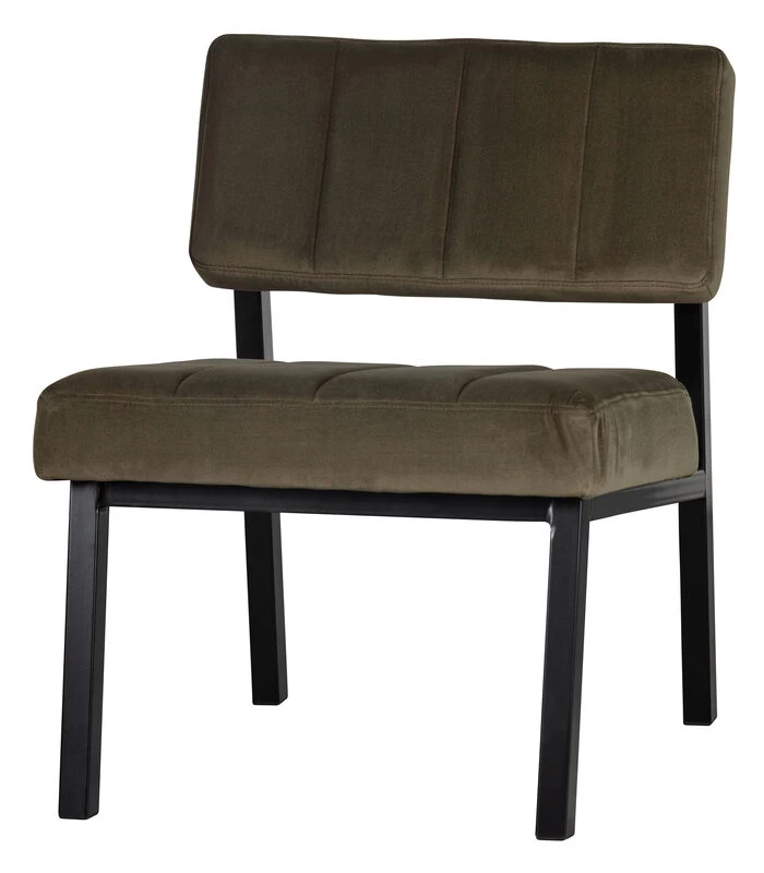 Exclusive Kaja Fauteuil - Velvet - Army - 72x55x74 5 Exclusive Kaja Fauteuil - Velvet - Army - 72x55x74 - Afbeelding 3