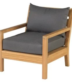 Loungestoel Tuin St. Peter - Teak - Grijs - 80x70x80