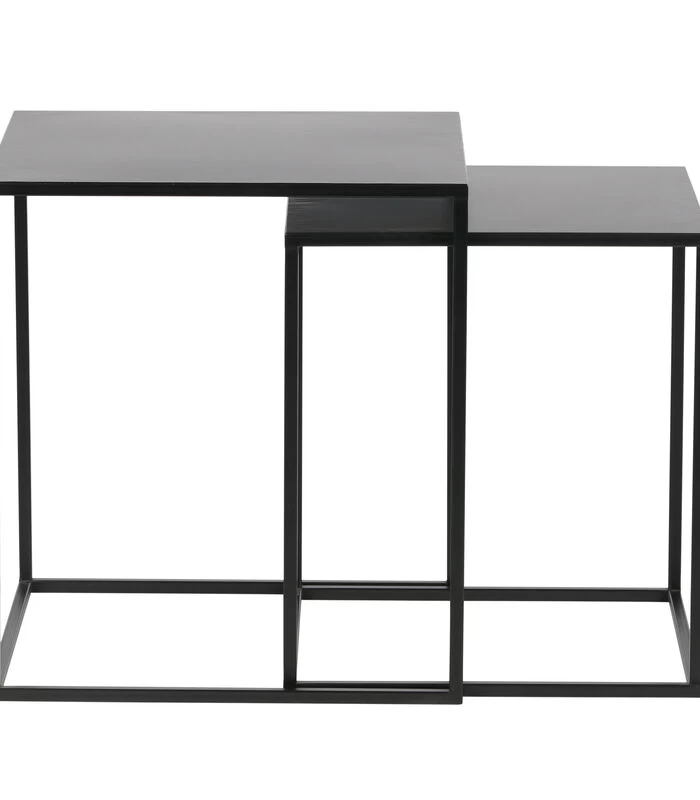 WOOOD Ziva Bijzettafels - Metaal - Zwart - Set Van 2 3 WOOOD Ziva Bijzettafels - Metaal - Zwart - Set Van 2