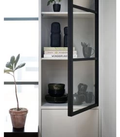 VTwonen 2-Deurs Vitrinekast Basic - Grenen - Mist - 230x53x40 -Meubilair Verkoop 90de9fbabca54b3c93c67555227262fb