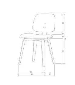 VTwonen Classic Eetkamerstoel - Hout - Zwart - 81x48x50 -Meubilair Verkoop 91470be15d954f0ab3796ddc3dc5f4cf