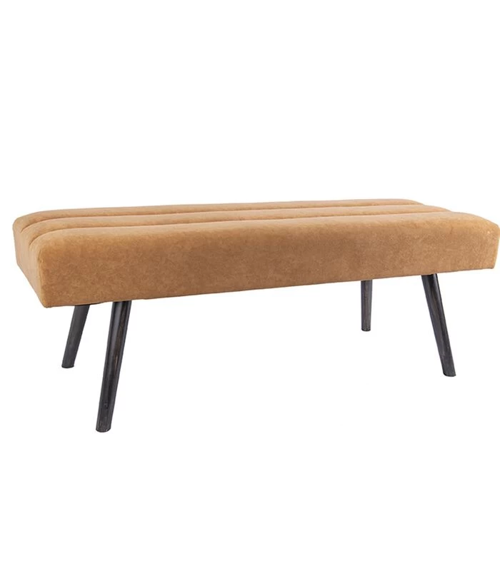Leitmotiv Bank Explicit - Suede Look Okergeel - 121x41x43cm 3 Leitmotiv Bank Explicit - Suede Look Okergeel - 121x41x43cm