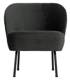 BePureHome Vogue Fauteuil - Velvet - Zwart - 69x57x70