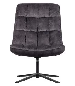 WOOOD Job Draaifauteuil - Velvet - Antraciet - 101x70x85 -Meubilair Verkoop 9b9dd74df9874873aa4e7776f432c51b