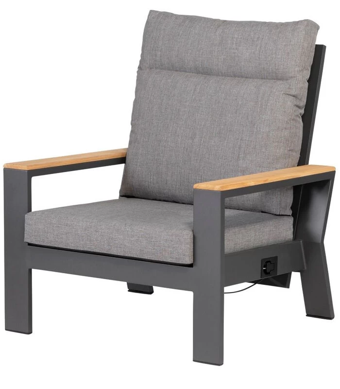 Verstelbare Tuinstoel Buiten - Aluminium - Antraciet - 93x82x84 3 Verstelbare Tuinstoel Buiten - Aluminium - Antraciet - 93x82x84