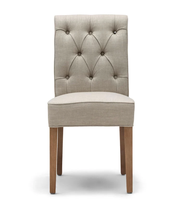 Eetkamerstoel - Hampton Classic Dining Chair - Linnen Flax - Naturel 3 Eetkamerstoel - Hampton Classic Dining Chair - Linnen Flax - Naturel