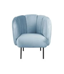 Leitmotiv Fauteuil Tulip Velvet - Blauw - 76x71x81cm