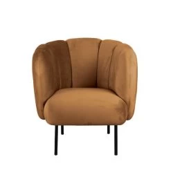Leitmotiv Fauteuil Tulip Velvet - Bruin - 76x71x81cm