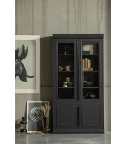 BePureHome Organize Vitrinekast - Grenen - Zwart - 215x110x44 -Meubilair Verkoop a251ca624f8443c9a52006ac3644f5ef