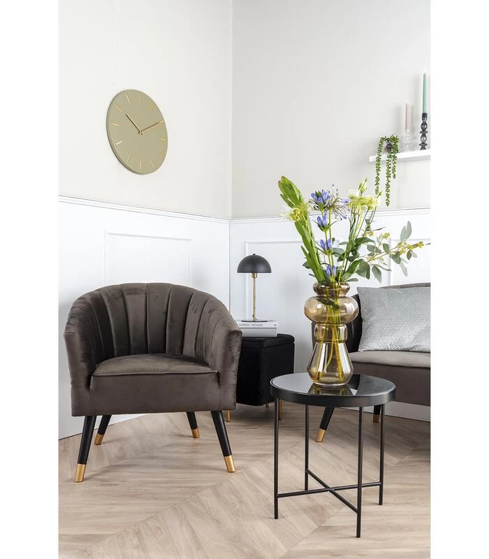 Leitmotiv Bank Royal - Velvet Taupe Groen - 128x71x80cm 4 Leitmotiv Bank Royal - Velvet Taupe Groen - 128x71x80cm - Afbeelding 2