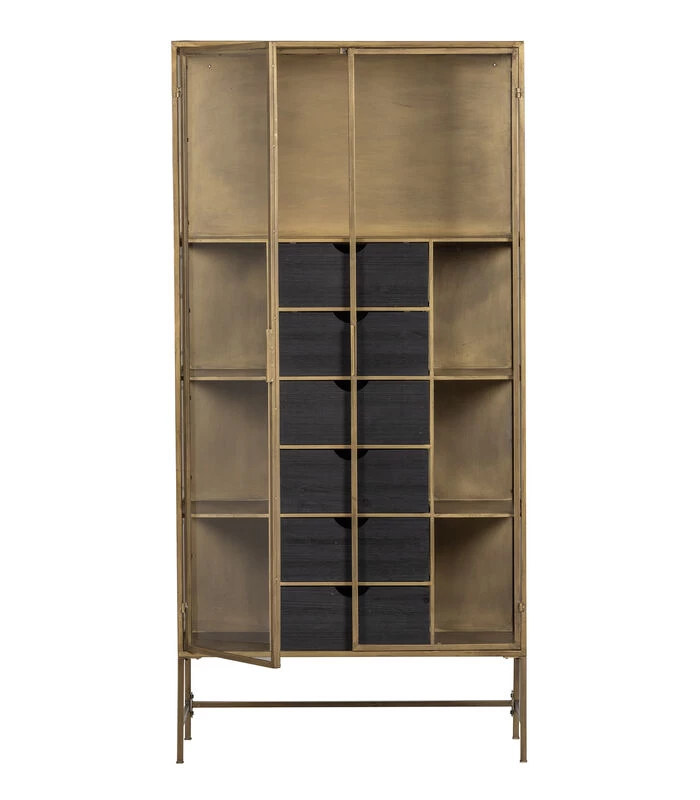 Exclusive Kayaz Vitrinekast - Metaal - Brass - 187x90x40 6 Exclusive Kayaz Vitrinekast - Metaal - Brass - 187x90x40 - Afbeelding 4