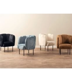 Leitmotiv Fauteuil Tulip Velvet - Zwart - 76x71x81cm -Meubilair Verkoop a51085b4e6cb4218817bfdf93b7bd6fe 1