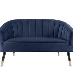 Leitmotiv Bank Royal - Velvet Donker Blauw - 128x71x80cm
