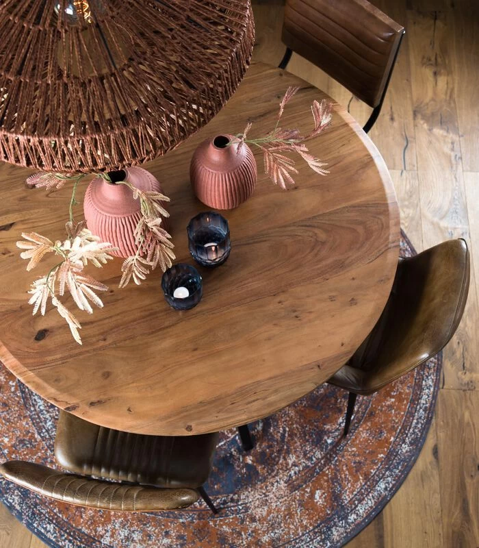 Eettafel Mimoso - Hout/Zwart - Ø140cm 4 Eettafel Mimoso - Hout/Zwart - Ø140cm - Afbeelding 2