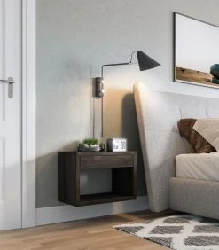 2 X Zwevend Nachtkastje HUGO Met Brede Lade In Berkenhout -Meubilair Verkoop aea773c8fa6e4a799609c9b832144fff