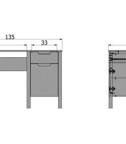 WOOOD Jade Bureau - Grenen - Wit - 75x135x58 -Meubilair Verkoop aef12e2ea7ef41f29e6a635d75a7c030