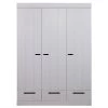 WOOOD Connect Kast 3-Deurs Met Lade - Grenen - Betongrijs - 195x140x53 -Meubilair Verkoop aef431e6d8e041deaa46e2769cadd7d4