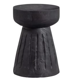 WOOOD Borre Kruk - Hout - Zwart - 40x28x28