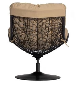 Draaifauteuil Buiten Vive - Rattan - Zand/Zwart - 37x63x46 -Meubilair Verkoop b27e23659d1c4ccb8069a699bad64818