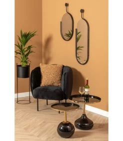 Leitmotiv Fauteuil Tulip Velvet - Zwart - 76x71x81cm -Meubilair Verkoop b2b7a30838364464a5875edf8f3703d0