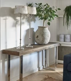 Wandtafel - Haltafel - Washington Sidetable Hout - Zilver -Meubilair Verkoop b2d082057f974b68911a25605ebb0812