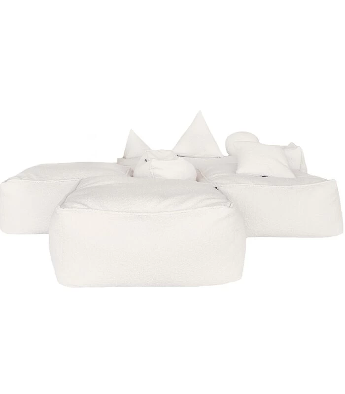 4 Modulaire Poef Bank Van Geluste Wol 3 4 Modulaire Poef Bank Van Geluste Wol